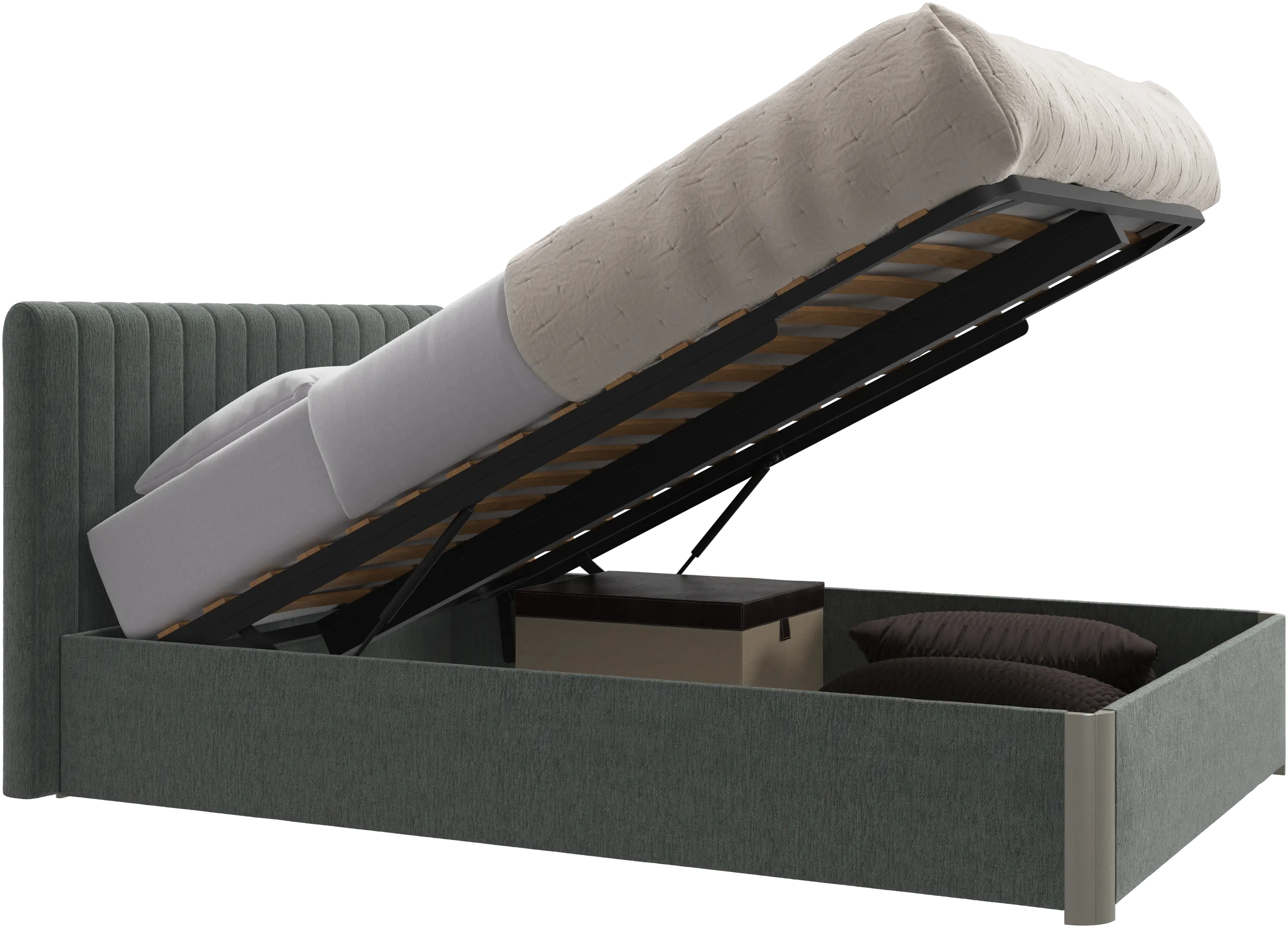 収納付きデザイナーベッド | コレクションはこちら - グリーン | ボー